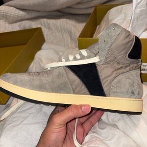 Rhude Beige and Black High-Top Sneakers rhecess